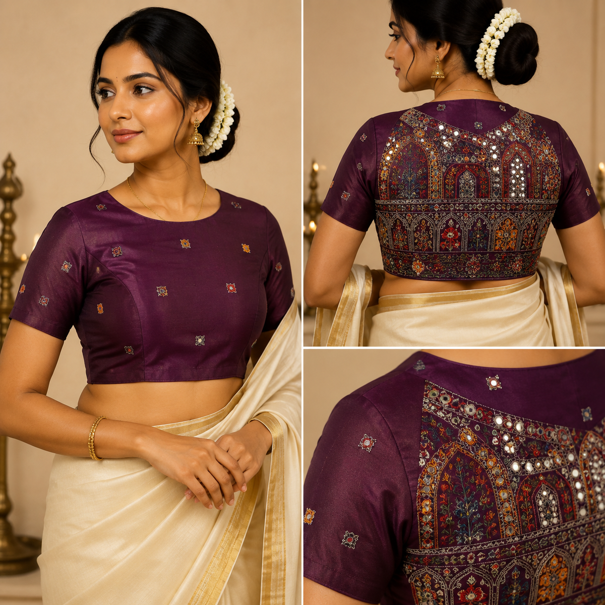 Royal Cosmos Embroidered Blouses