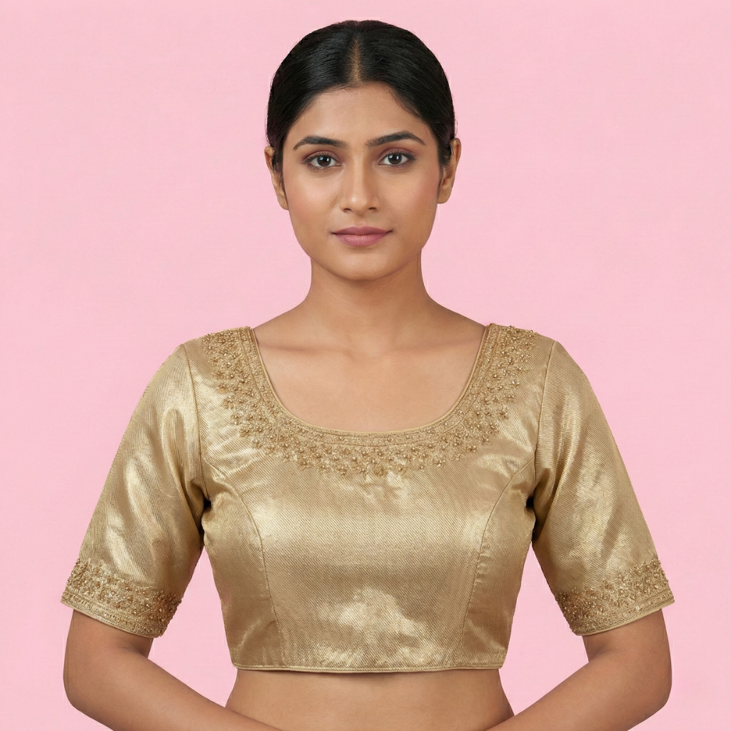 Gold Satin Designer Blouse