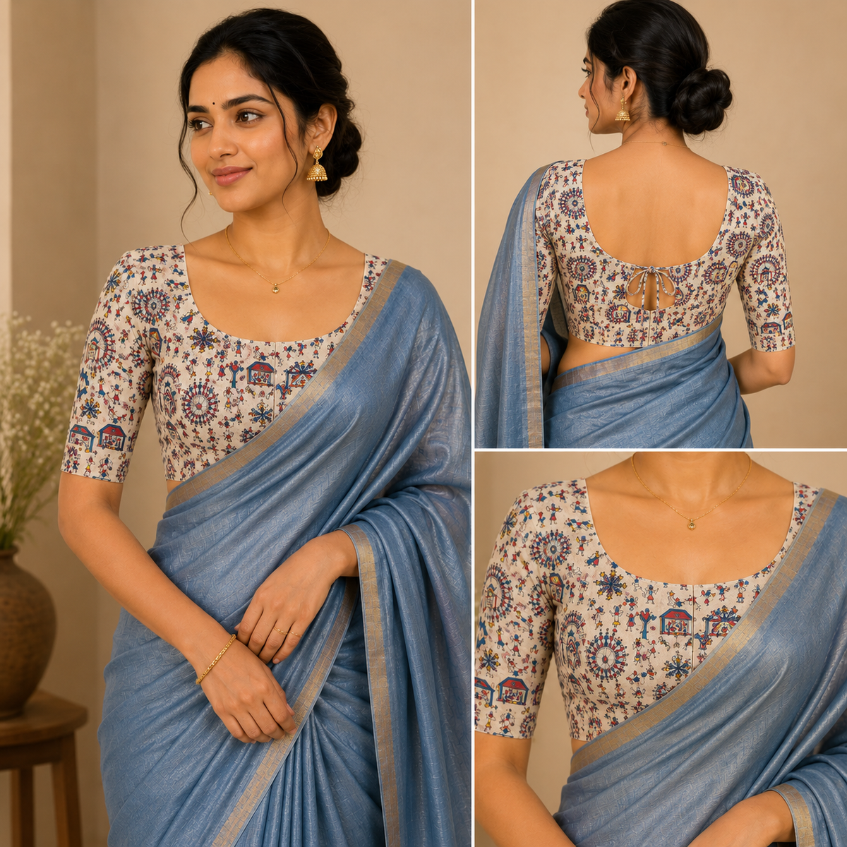 Warli Motif Blouse