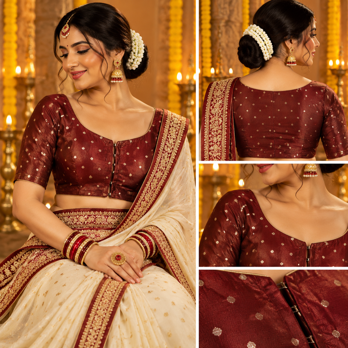 Butta Work Banaras Butta Readymade Blouse