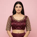 Copper Brocade Silk Designer Blouse