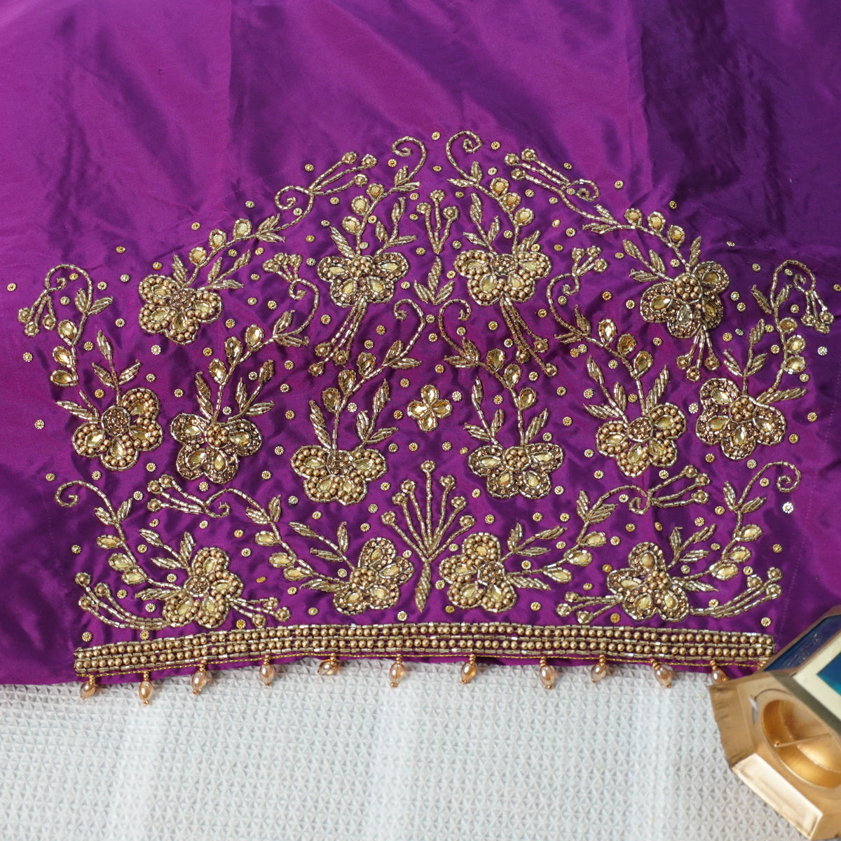 Simple Aariwork Material – Butterfly Design with Beads work