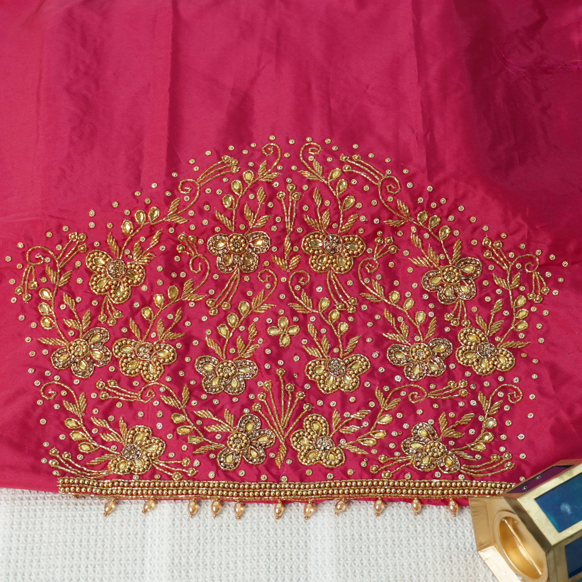 Simple Aariwork Material – Butterfly Design with Beads work