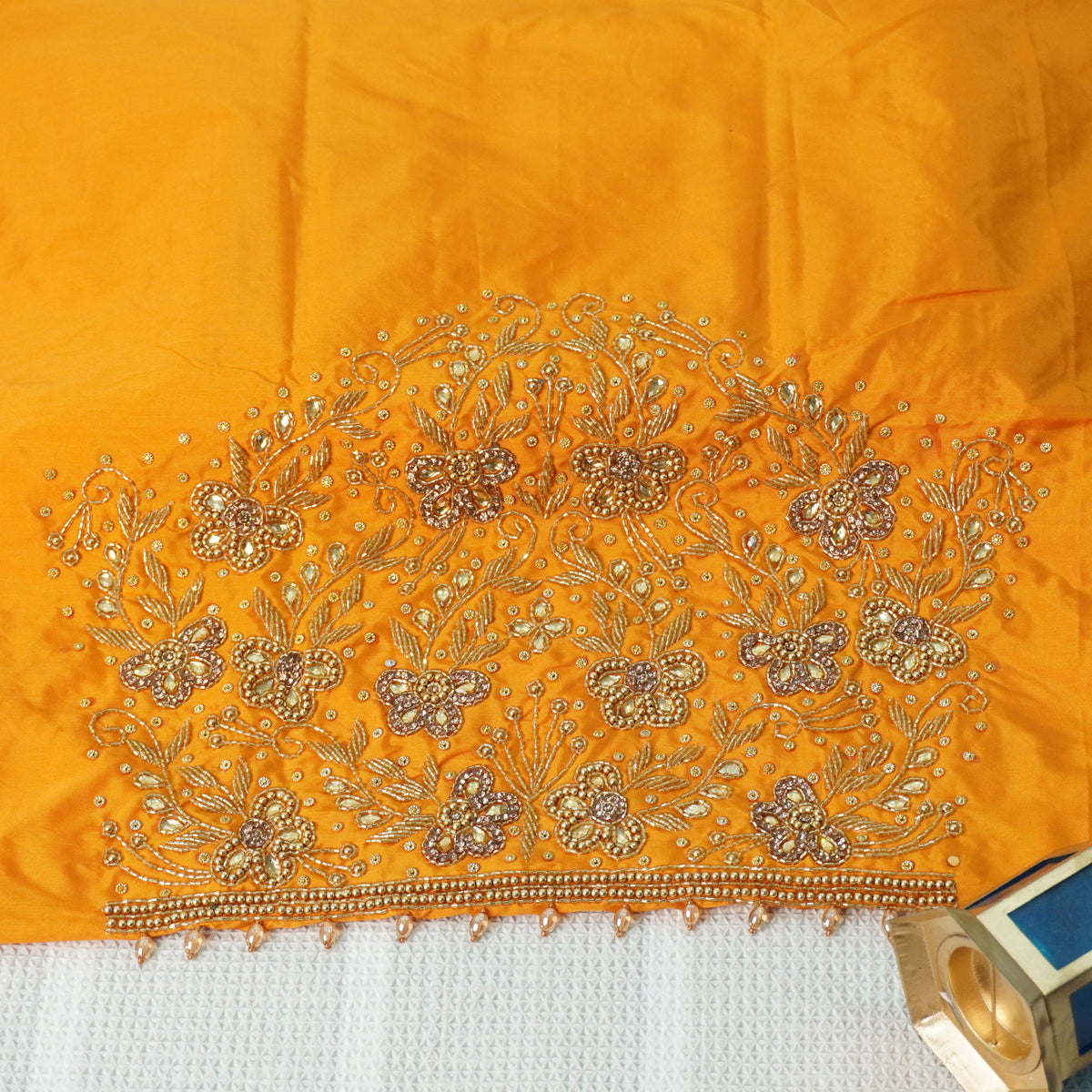 Simple Aariwork Material – Butterfly Design with Beads work