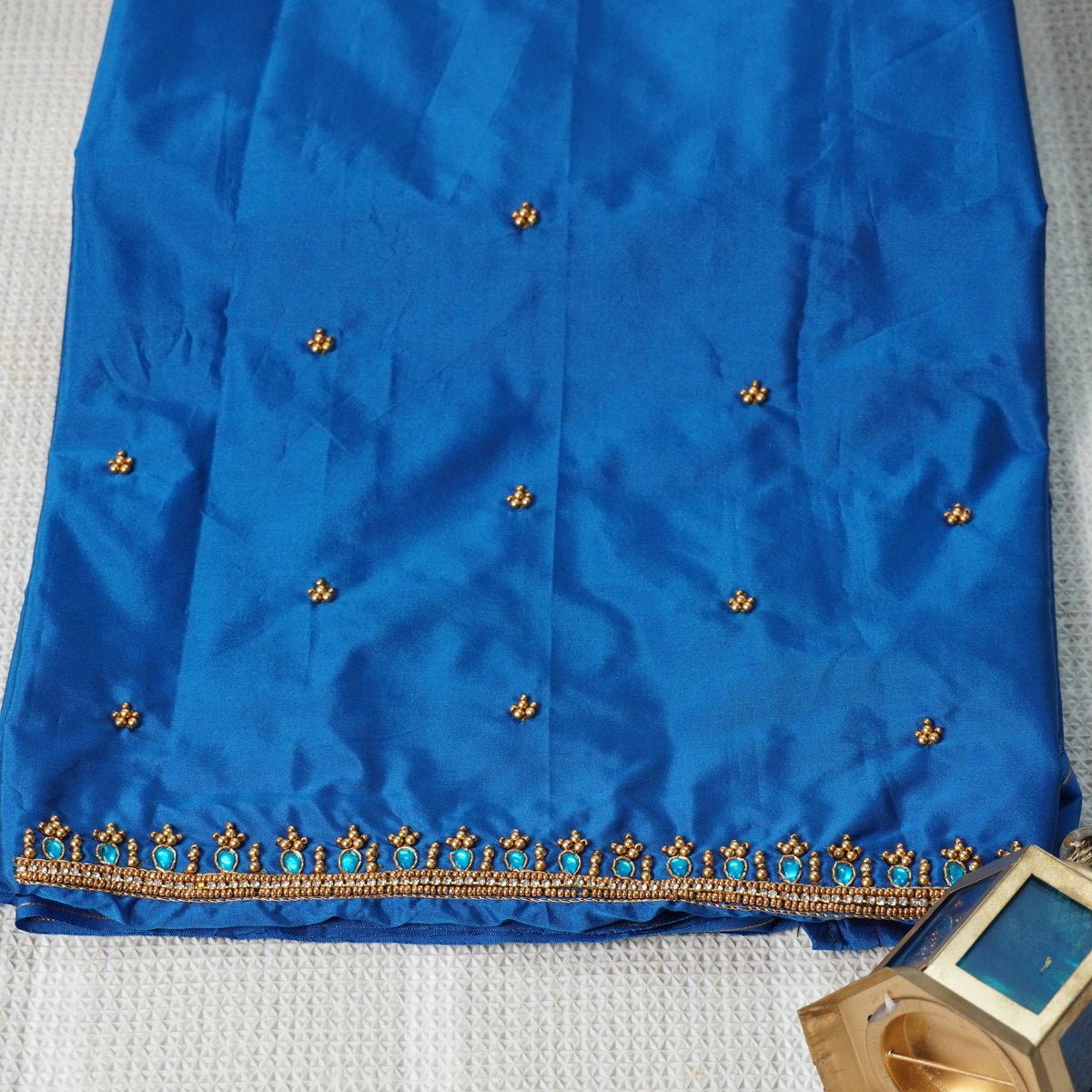 Simple Aariwork Material - Necklace Design With Beads Work