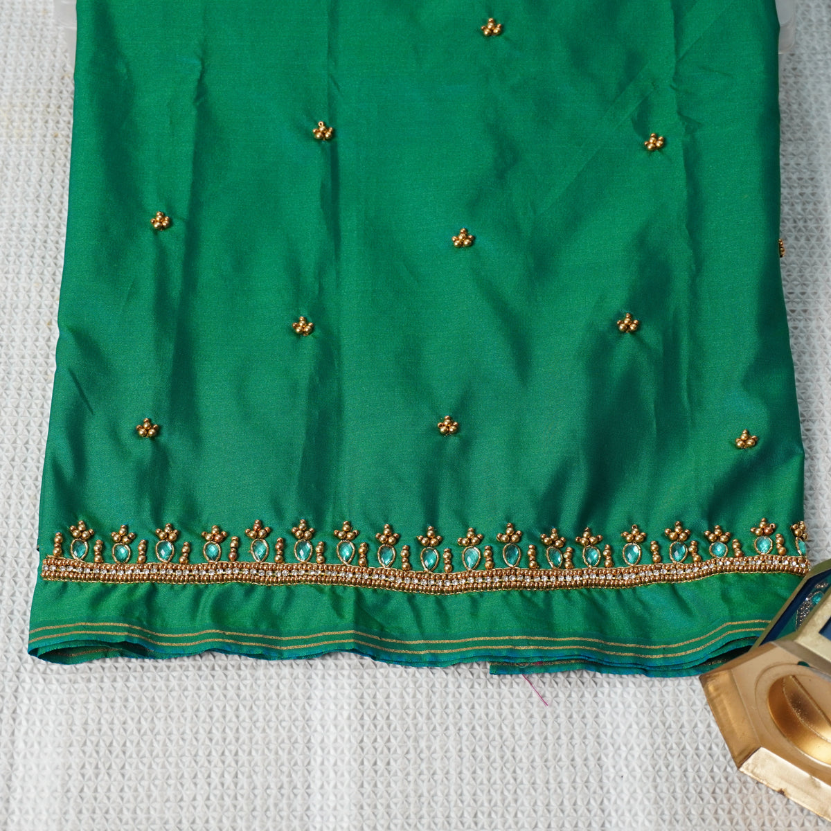 Simple Aariwork Material - Necklace Design With Beads Work