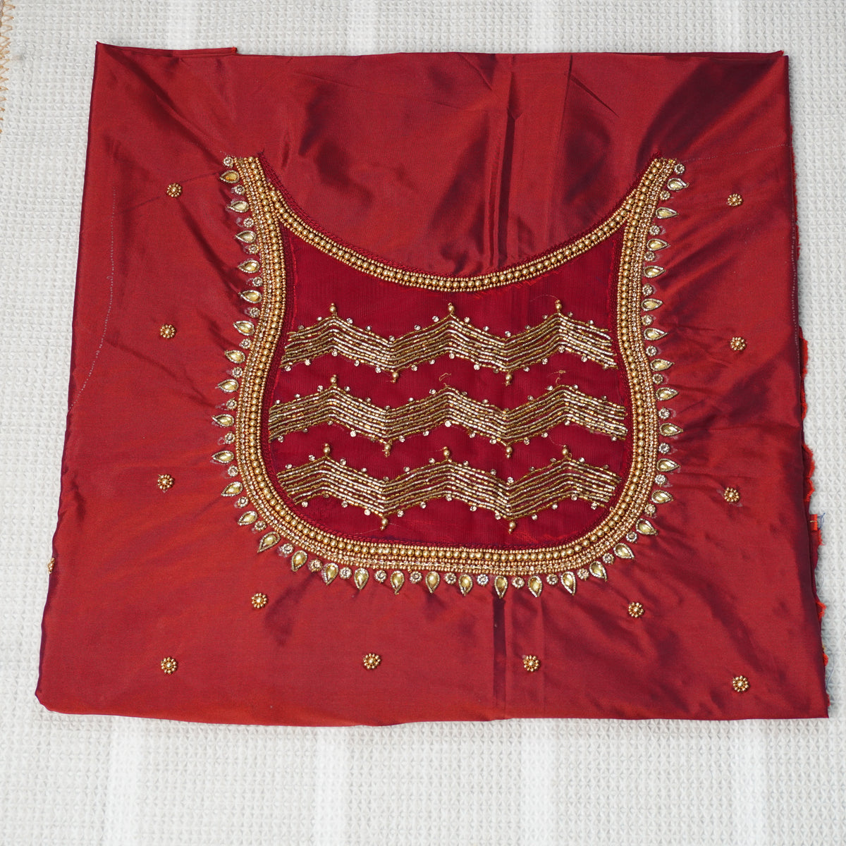 Zari Wave Aari Work Heavy Aariwork Material Blouse