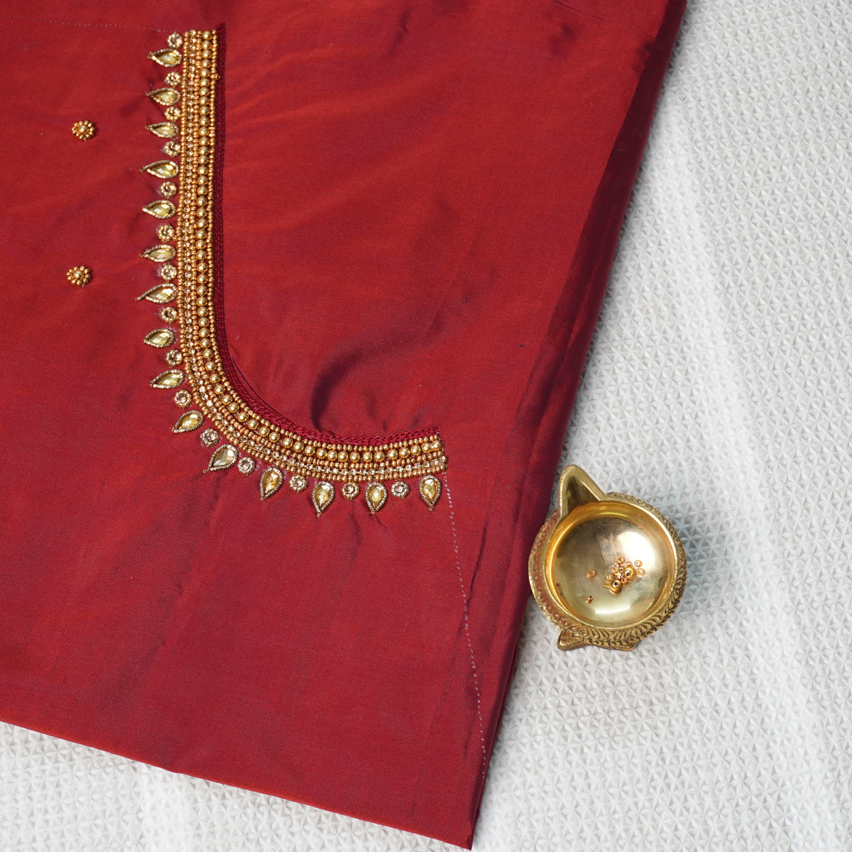 Zari Wave Aari Work Heavy Aariwork Material Blouse