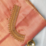 Temple Stripe Aari Work Blouse Material