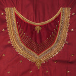 Temple Stripe Aari Work Blouse Material