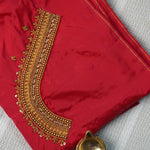 Temple Stripe Aari Work Blouse Material