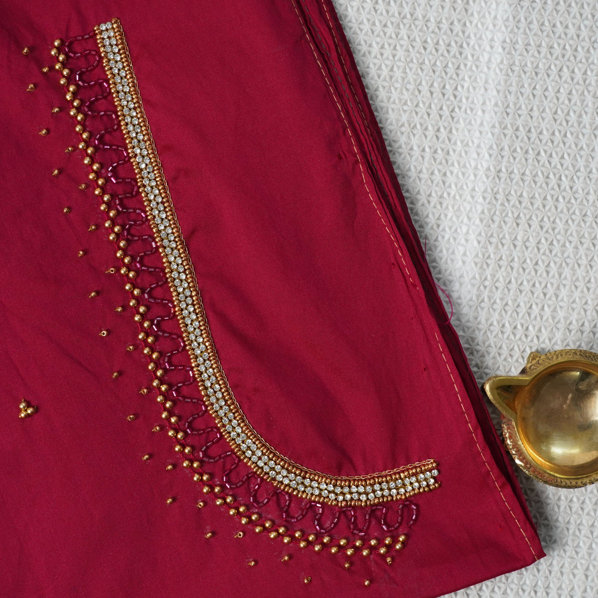 Diamond Jaal Aari Work Blouse Material