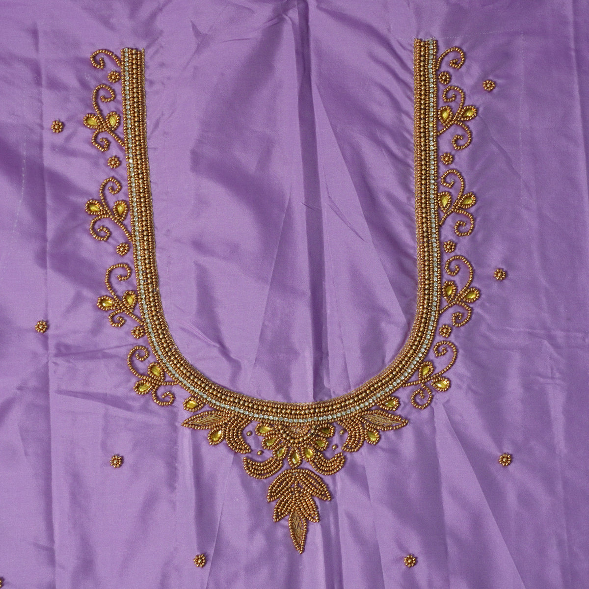 Floral Vine Aari Work Blouse Material