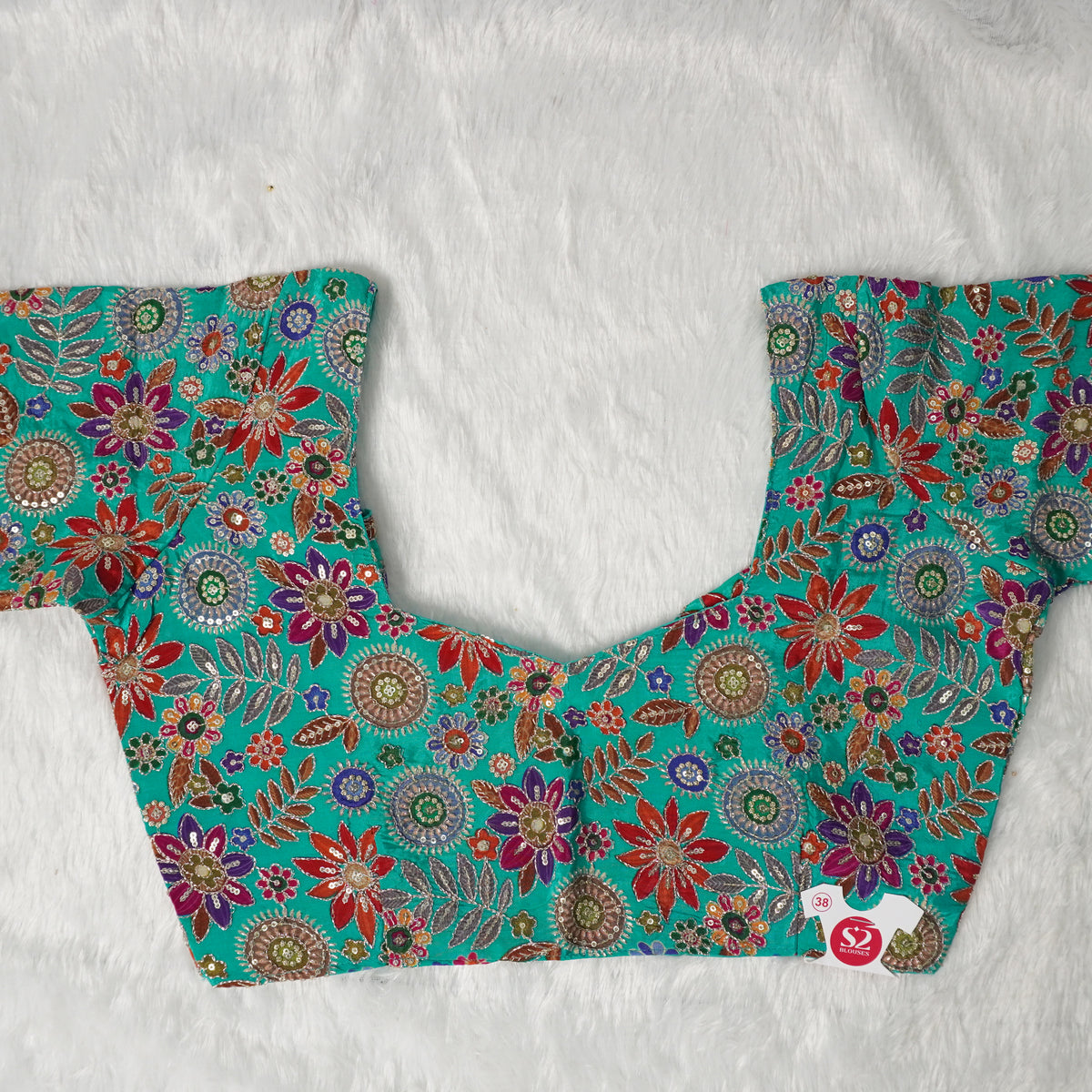 Rajasthani Style Multi Color Floral Printed Multi-Thread Embroidery Readymade Blouse