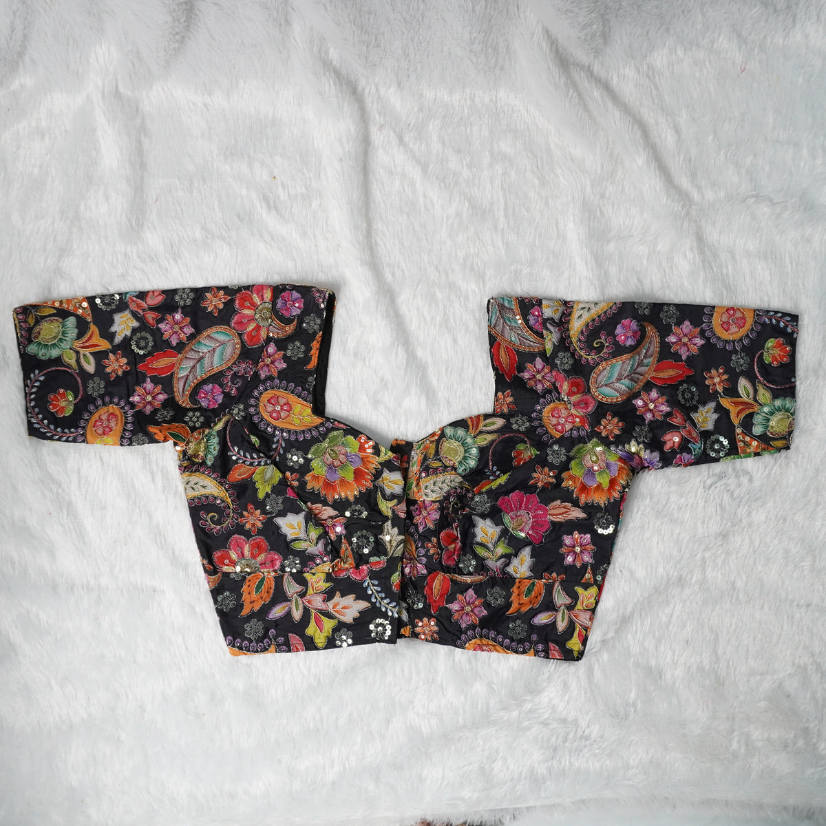 Crepe Viscose Position Print Embroidery