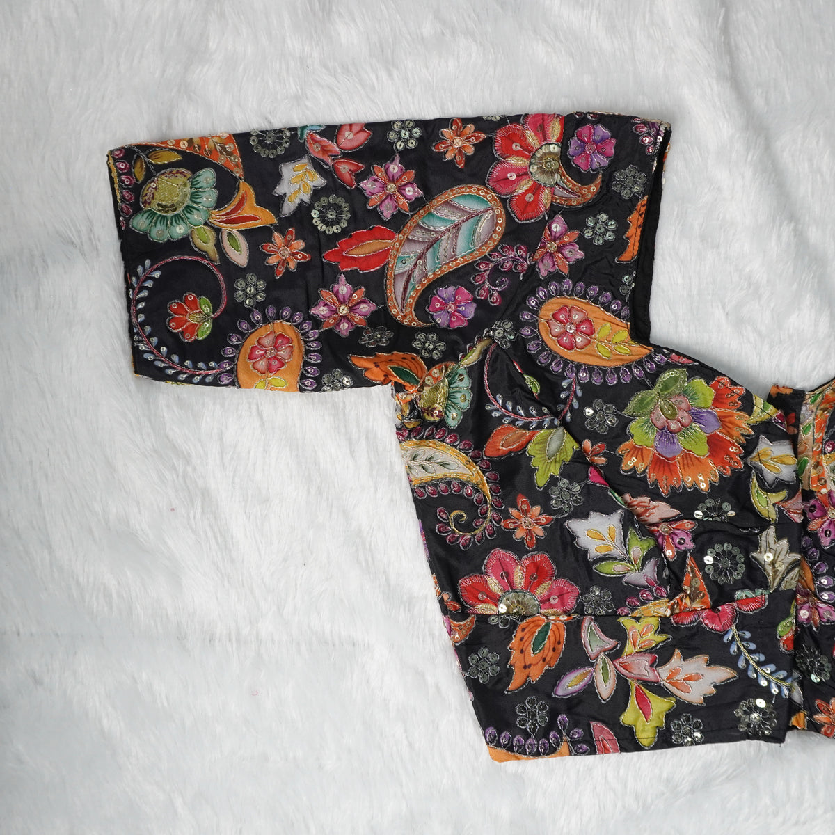 Crepe Viscose Position Print Embroidery