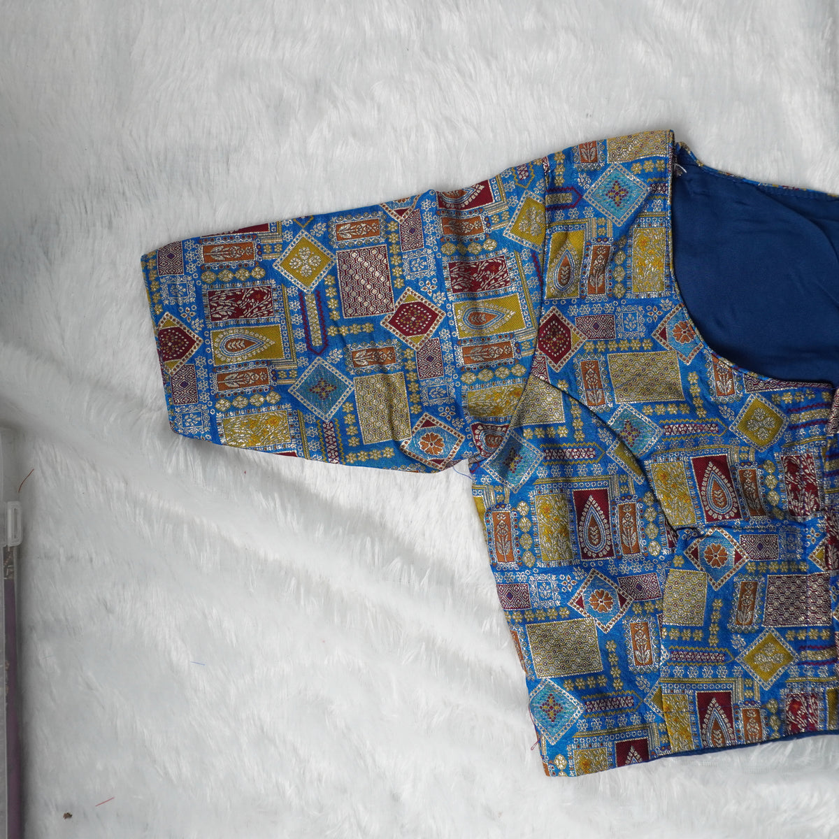 Pure Viscose Jacquard With Position Print Work Vintage Blouse