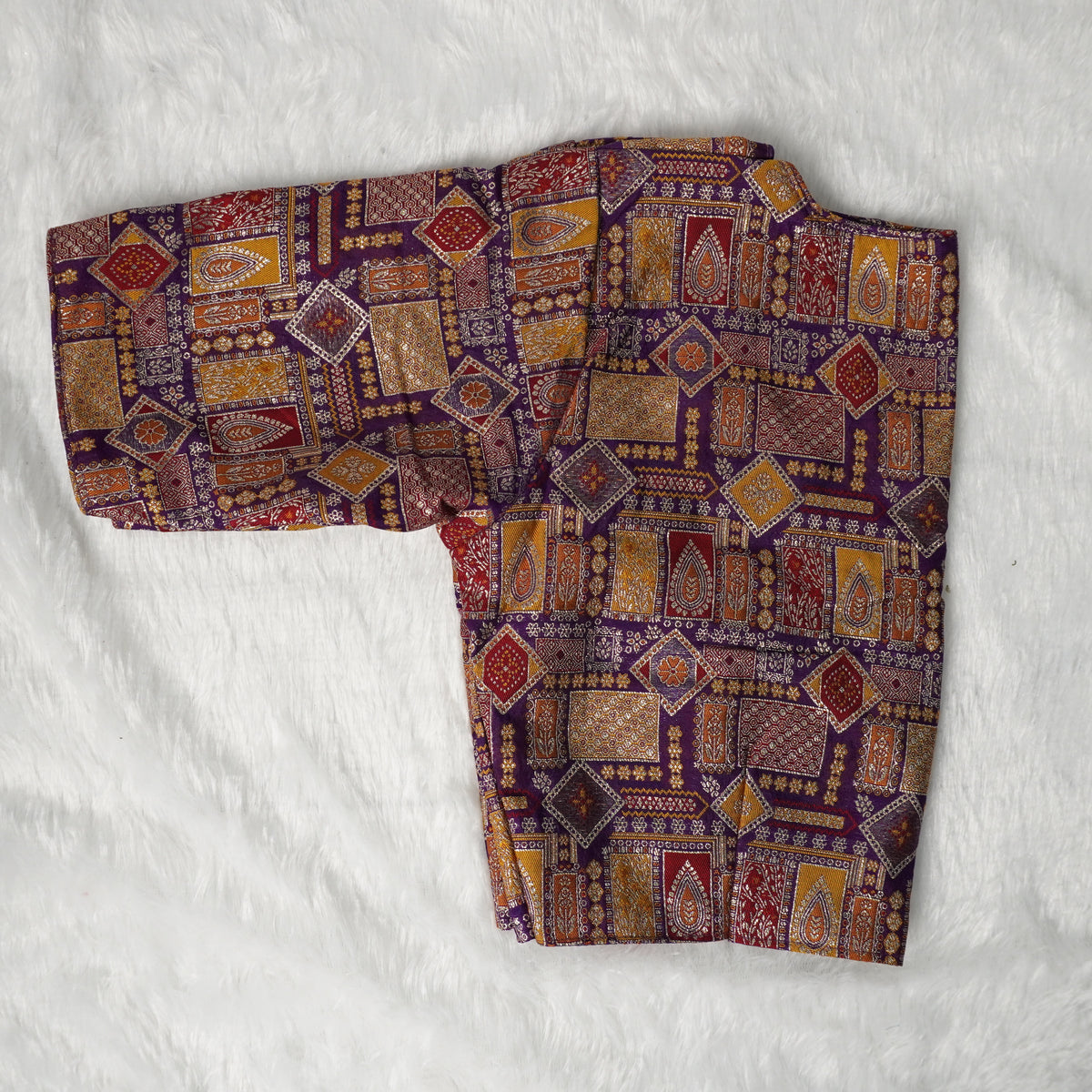 Pure Viscose Jacquard With Position Print Work Vintage Blouse