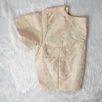 Jacquard Woven Pattern Off-White and Gold Woven Design Blouse
