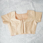 Jacquard Woven Pattern Off-White and Gold Woven Design Blouse