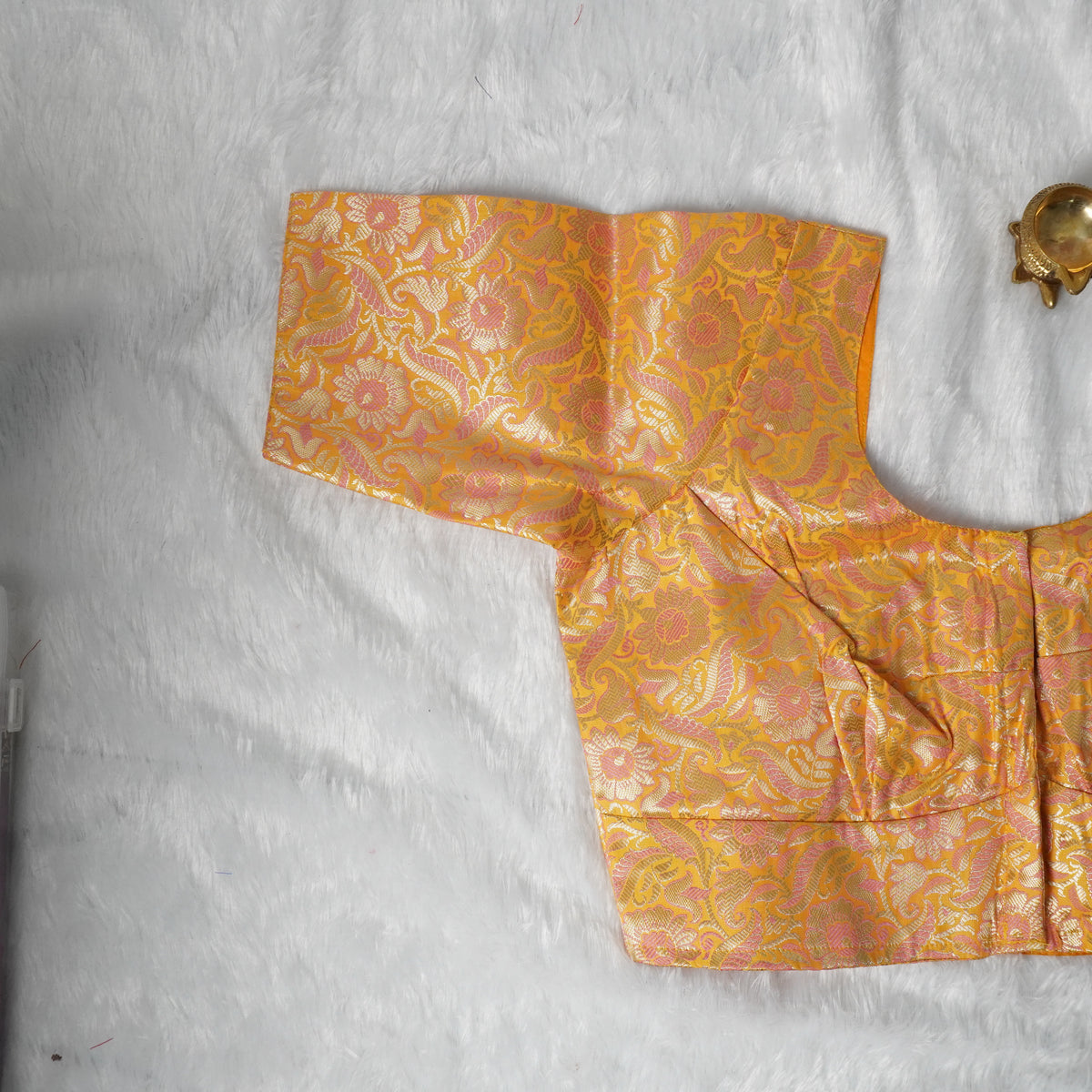 Banaras Blouse Design - 2 (Yellow)