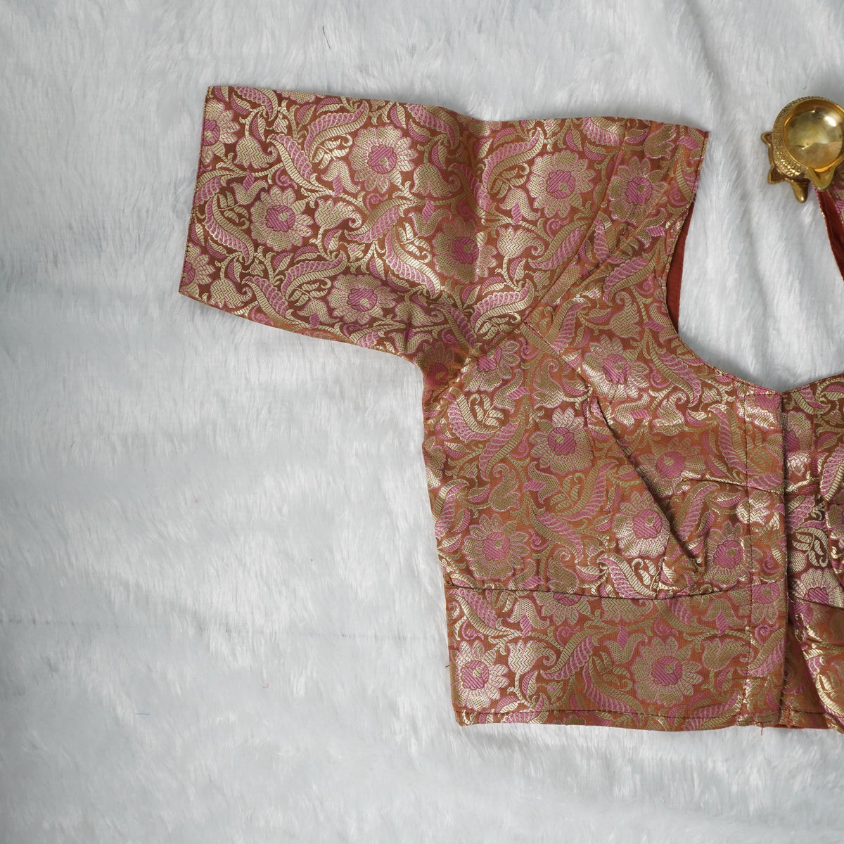 Banaras Blouse Design - 3 (Brown)