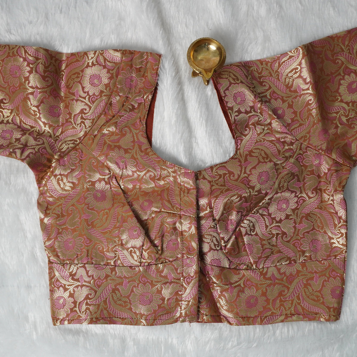 Banaras Blouse Design - 3 (Brown)