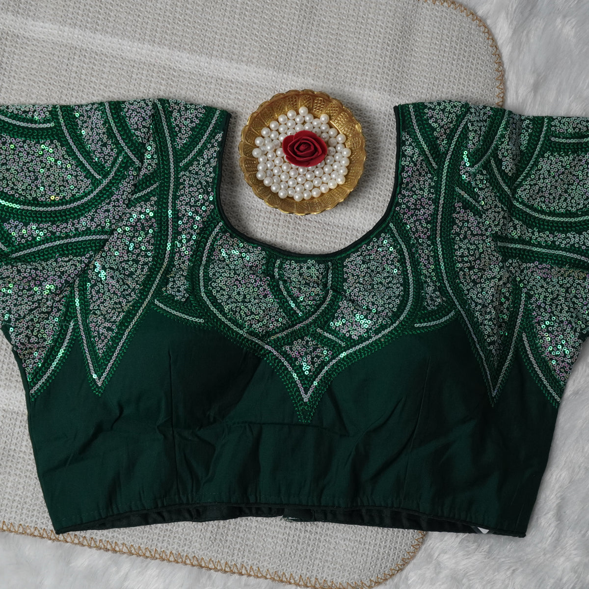 Lotus Embroidered Designer Readymade Blouse