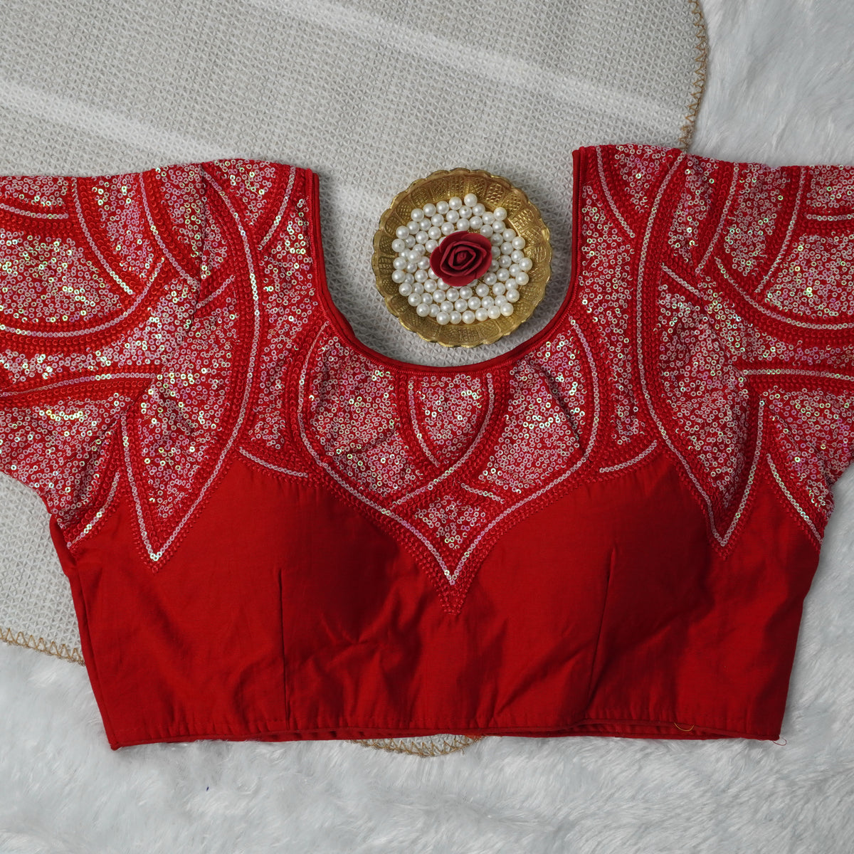 Lotus Embroidered Designer Readymade Blouse