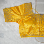 Yellow Designer Blouse with Golden Detailing Readymade Blouse