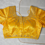 Yellow Designer Blouse with Golden Detailing Readymade Blouse