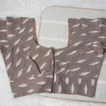 Brown Shade Ikkat Print Readymade Blouse