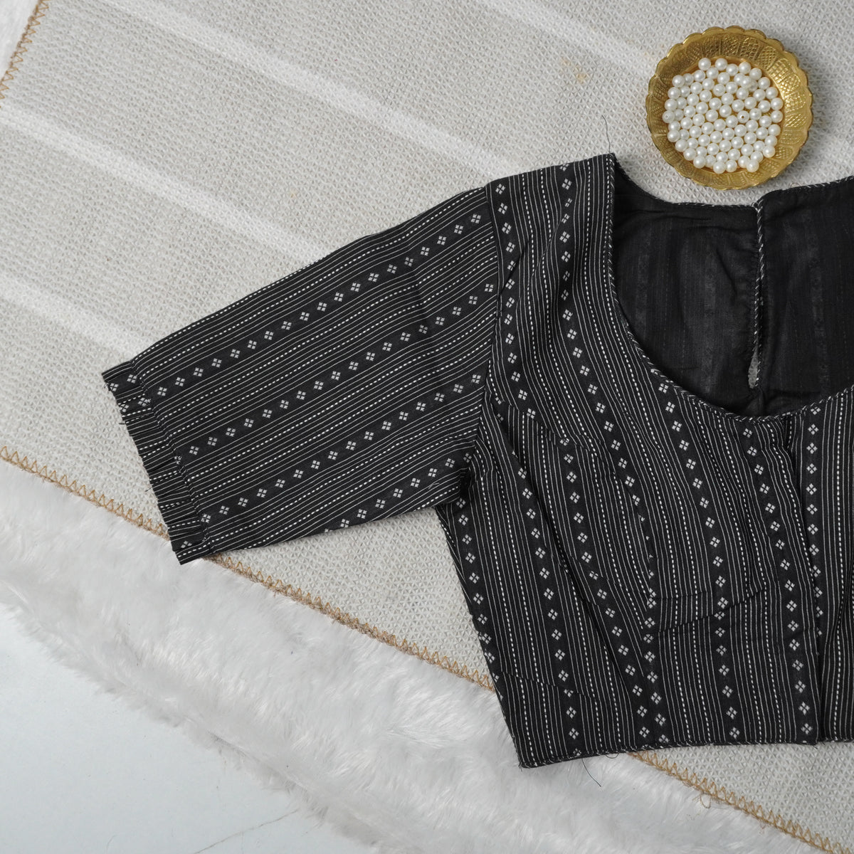Black Foil Blouse Design - 1
