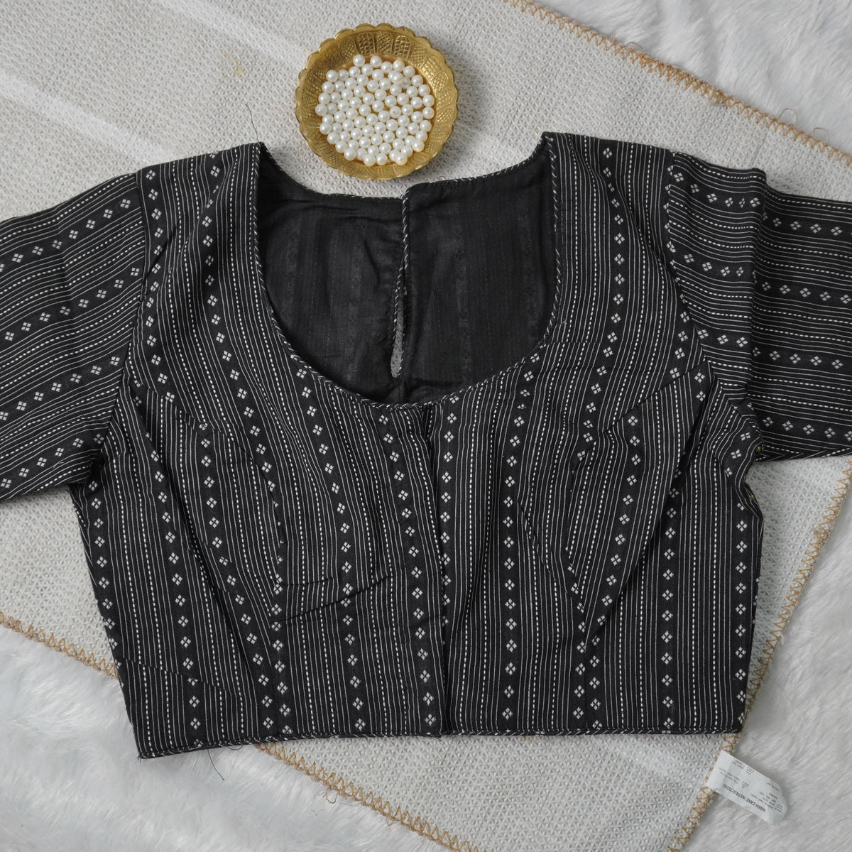 Black Foil Blouse Design - 1