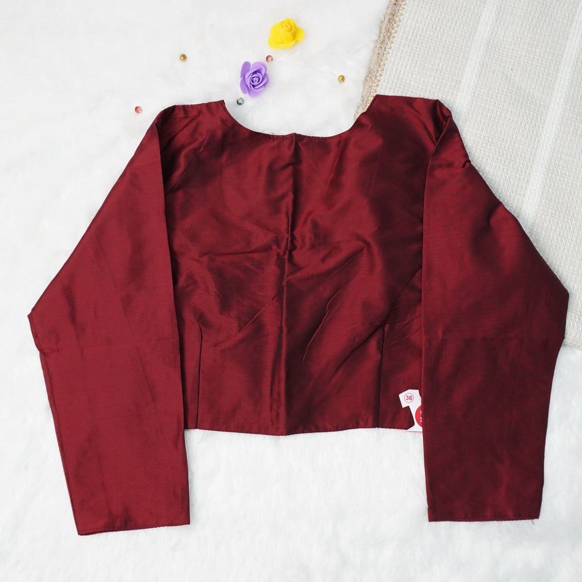 Premium Silk Cotton Blouse – High Neck, Full Hand Sleeve
