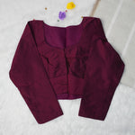 Premium Silk Cotton Blouse – High Neck, Full Hand Sleeve