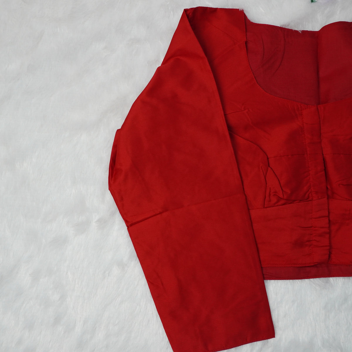 Premium Silk Cotton Blouse – High Neck, Full Hand Sleeve
