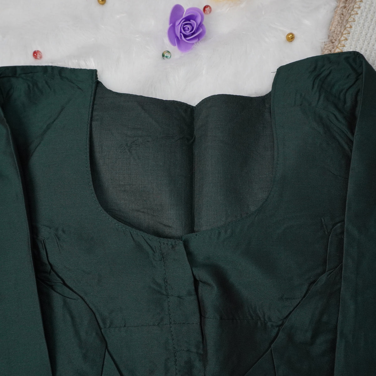 Premium Silk Cotton Blouse – High Neck, Full Hand Sleeve