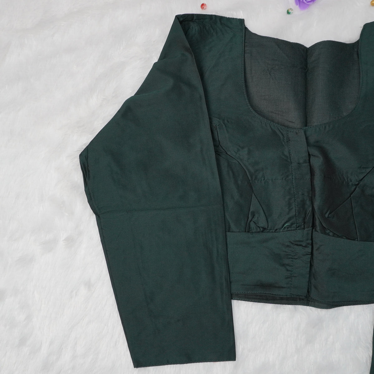 Premium Silk Cotton Blouse – High Neck, Full Hand Sleeve