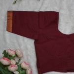 Cotton Bordered Elbow Blouse