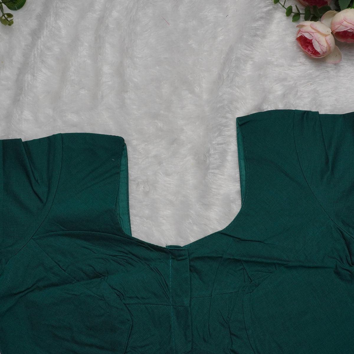 Cotton Bordered Elbow Blouse