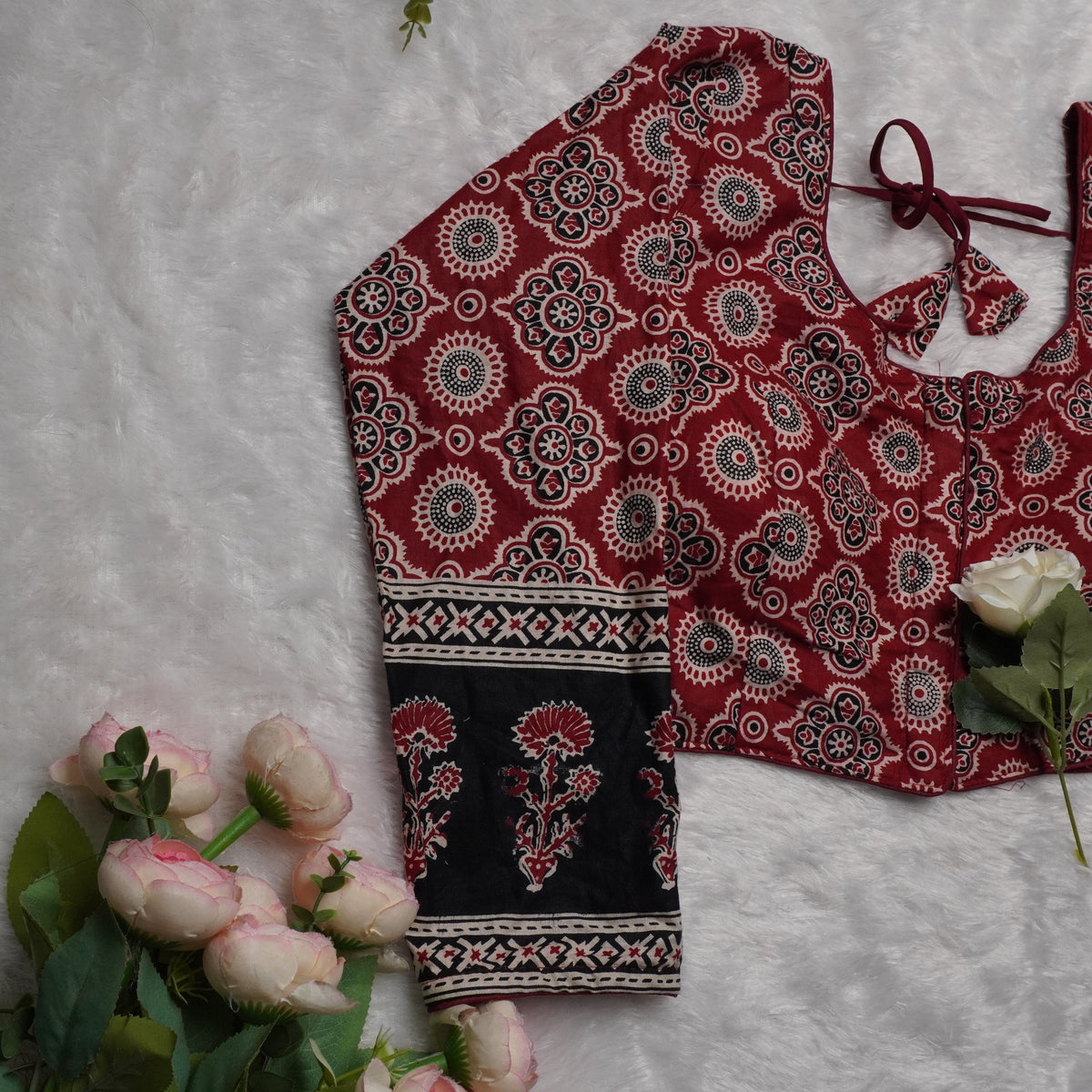 Ajrak Heritage Elbow Blouse