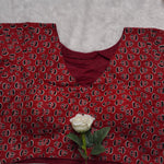 Ajrak Cotton Puff Padded Blouse