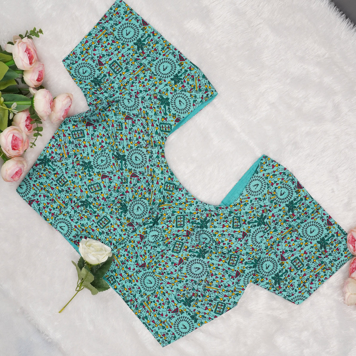 Verdant Vine Print Blouse