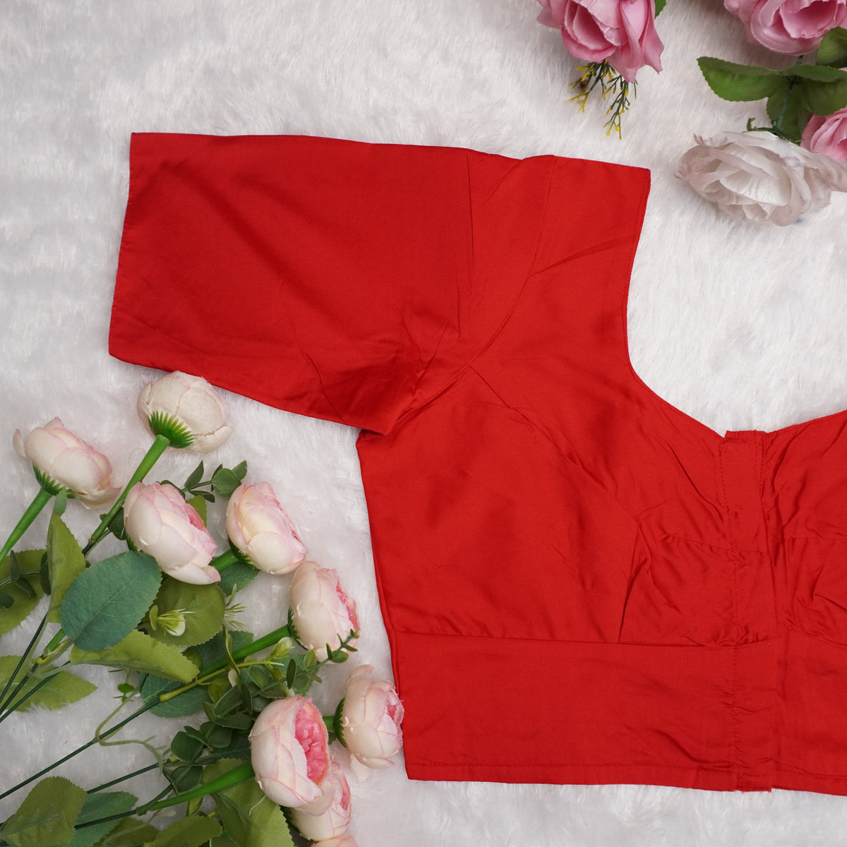 Silk Cotton Elbow Sleeve Blouse