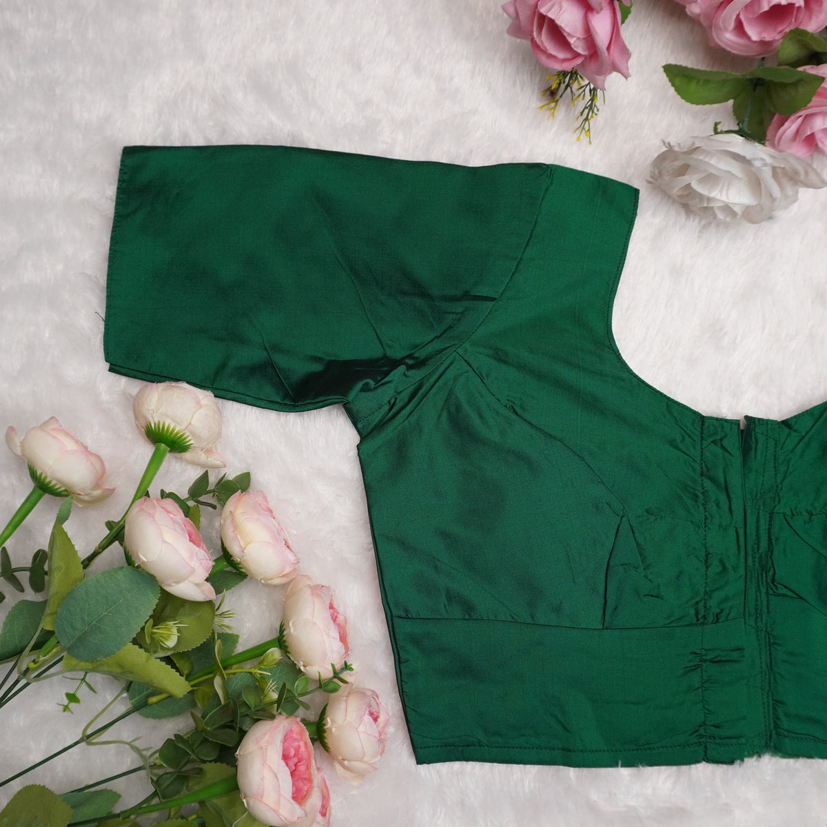 Silk Cotton Elbow Sleeve Blouse