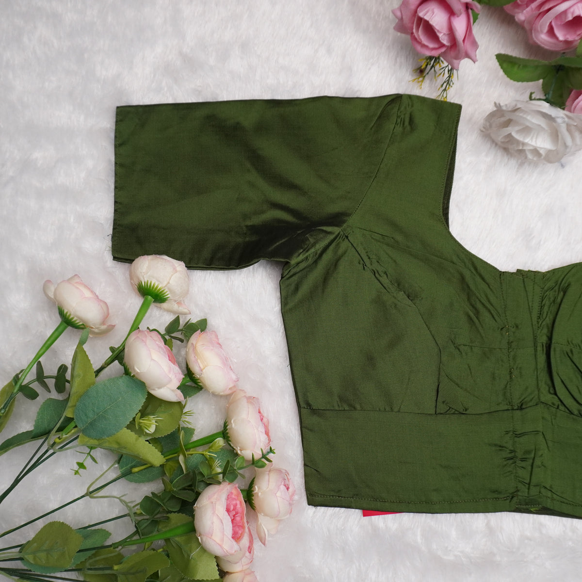 Silk Cotton Elbow Sleeve Blouse