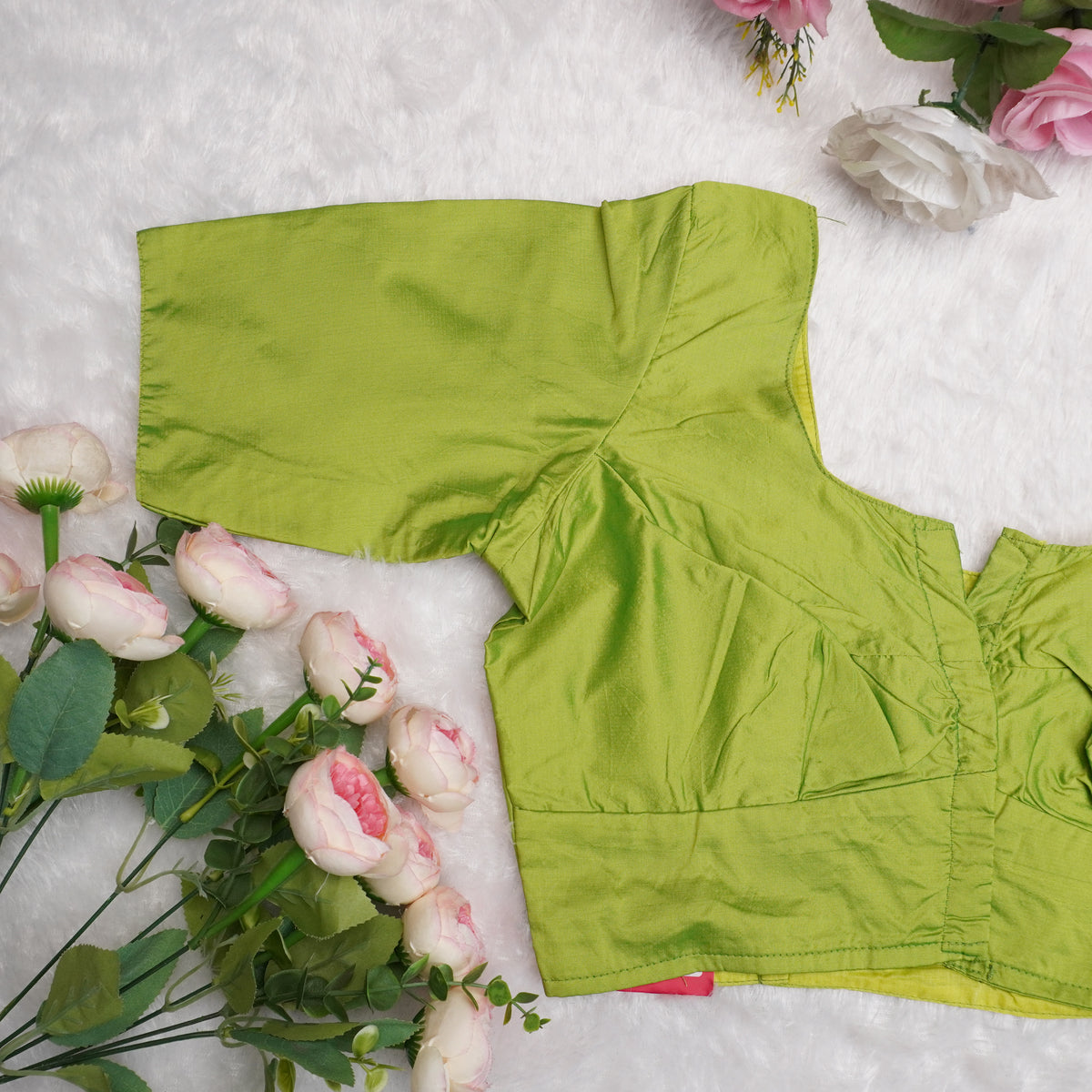 Silk Cotton Elbow Sleeve Blouse