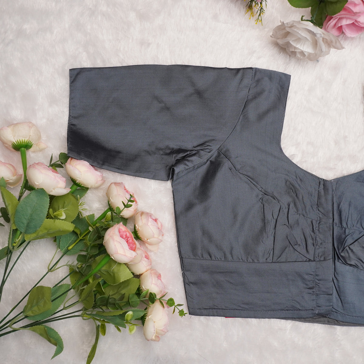 Silk Cotton Elbow Sleeve Blouse