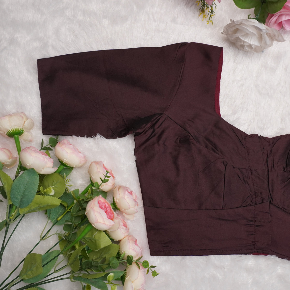 Silk Cotton Elbow Sleeve Blouse